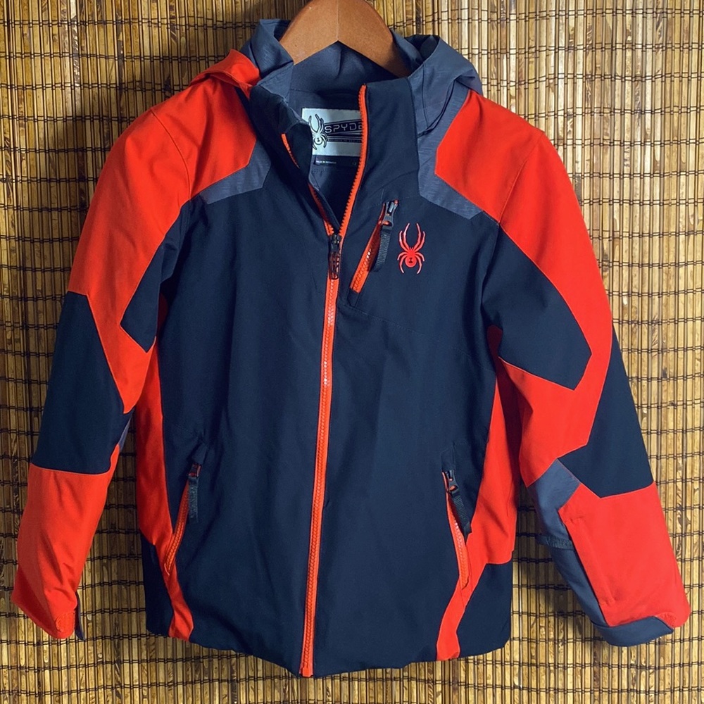 Boys Spyder Ski Jacket Black, Red  and Gray